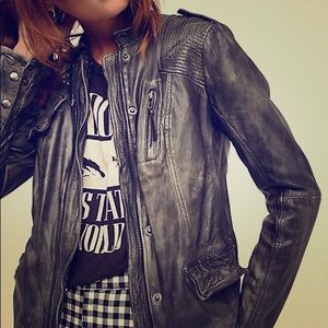Free People Rumpled Leather Jacket